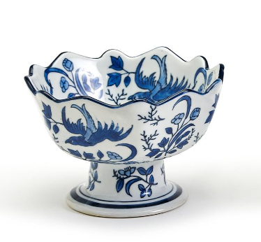 Scalloped Edge Footed Bowl
