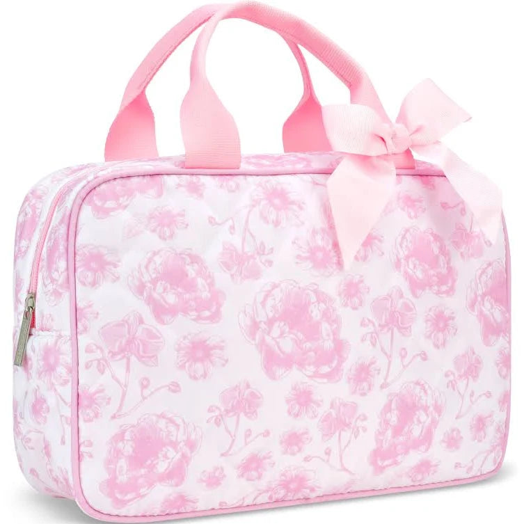 Pretty Pink Toile Large Cosmetic Bag