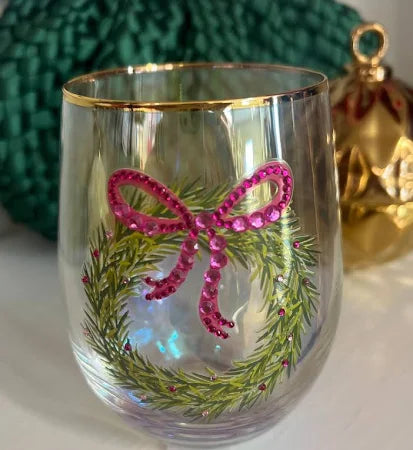 Holiday Stemless Wine Glass