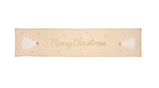 Merry Christmas Snowflake Tree Runner