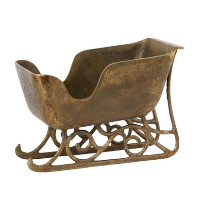 Antique Gold Vintage Sleigh Planter