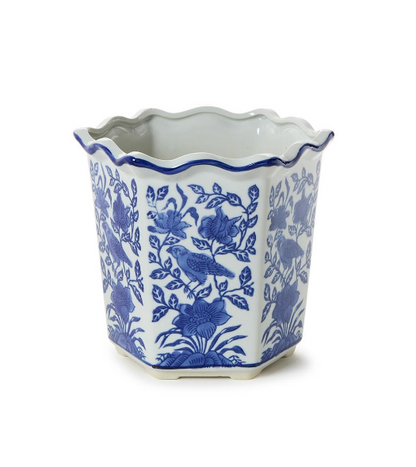 Hand-painted Blue & White Planter