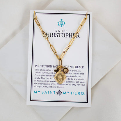 MSMH St. Christopher Paperclip Link Necklace