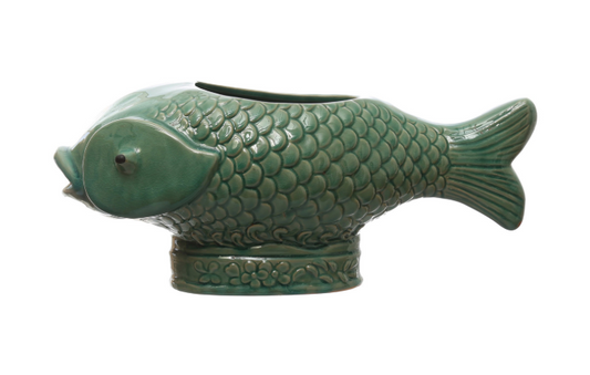 Stoneware Fish-Shaped Pot