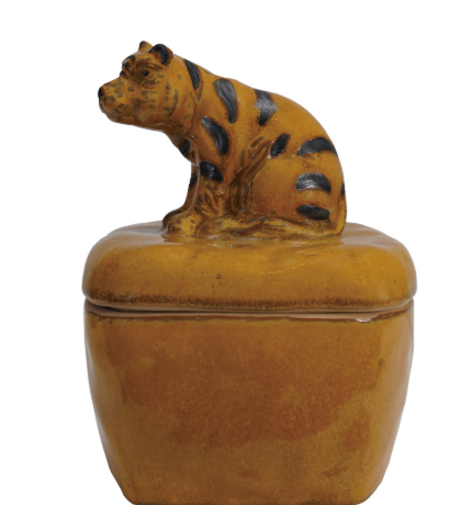 Stoneware Jar with Tiger Handle