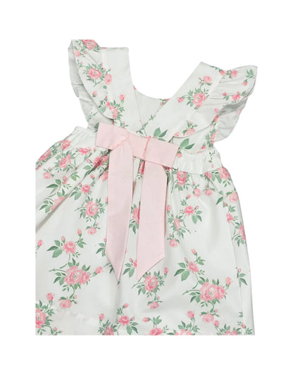 Rose Print Bow Back Dress