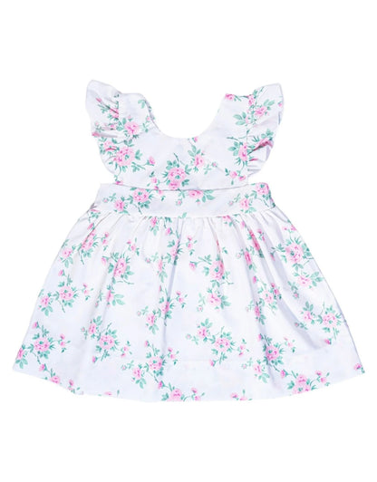Rose Print Bow Back Dress