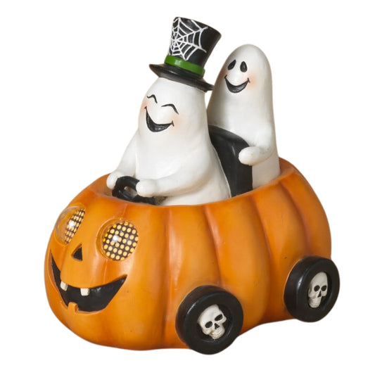 LED Ghost in Pumpkin Car with Moving Eyes