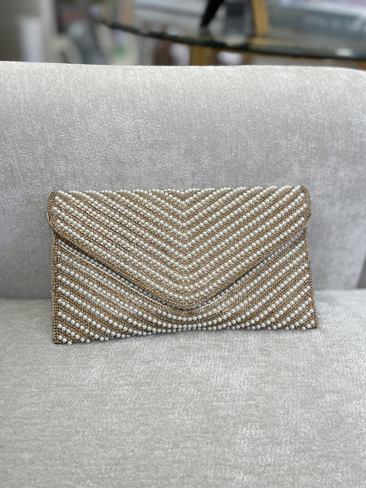 Gold and Pearl Clutch