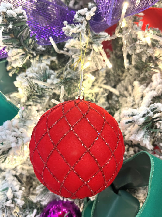 Holiday Luxe Red Velvet Ornament