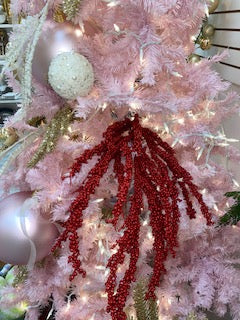 Red Berry Glitter Tree Pick