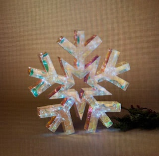 18.3"D USB Electric Lighted Hanging Holographic Snowflake with Remote Control