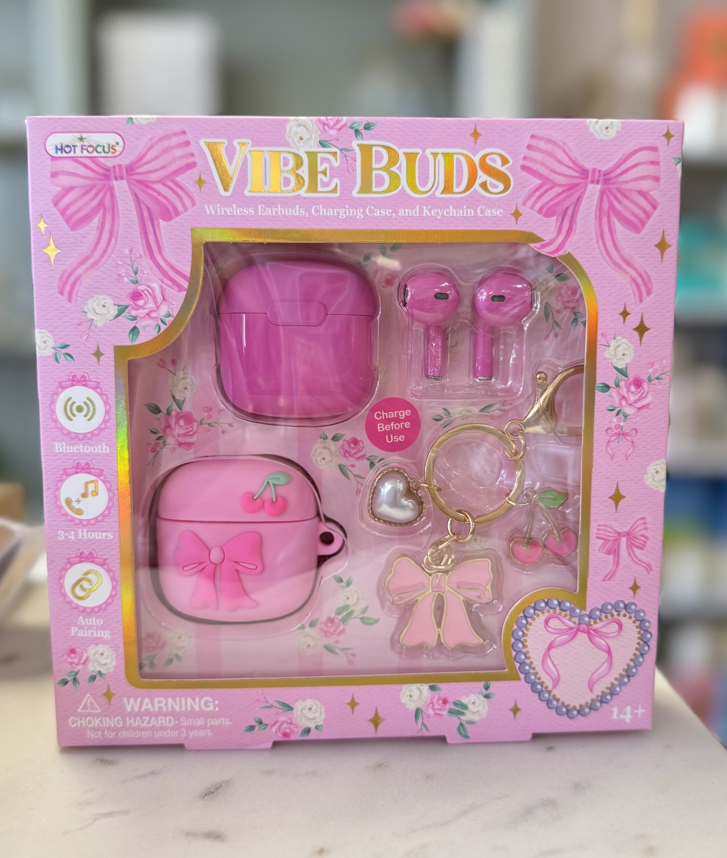 Vibe Buds with Keychain, Bowtiful