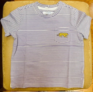 Purple Stripe Tiger Embroidered Crewneck