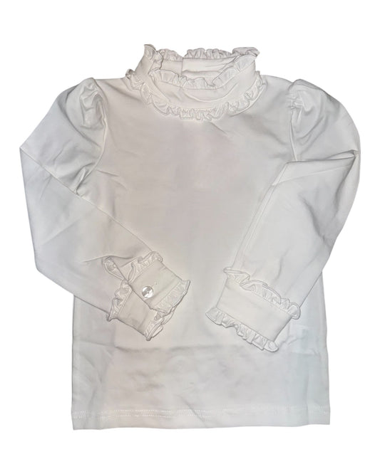 White Long Sleeve Ruffle Top