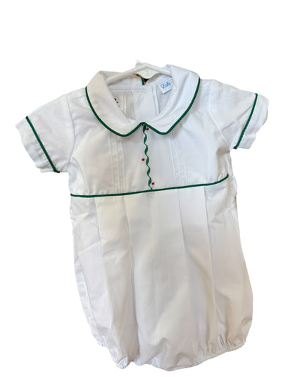 Boys Collared White and Green Bubble