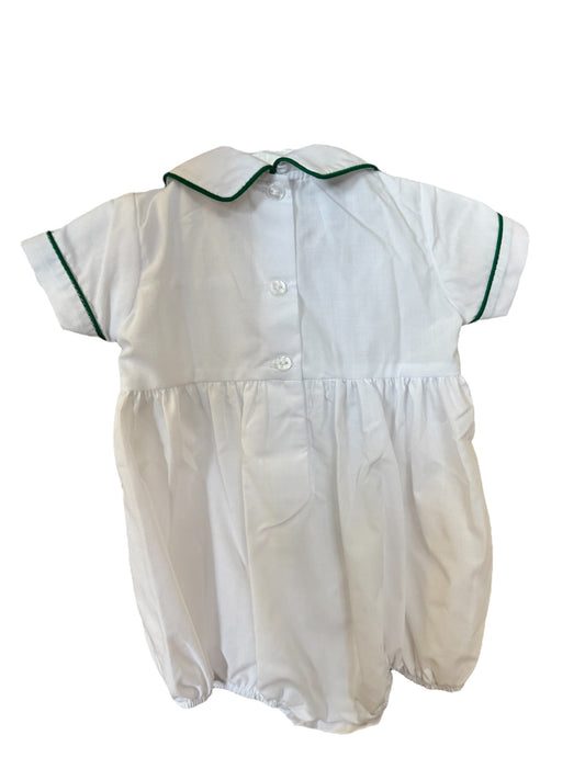 Boys Collared White and Green Bubble