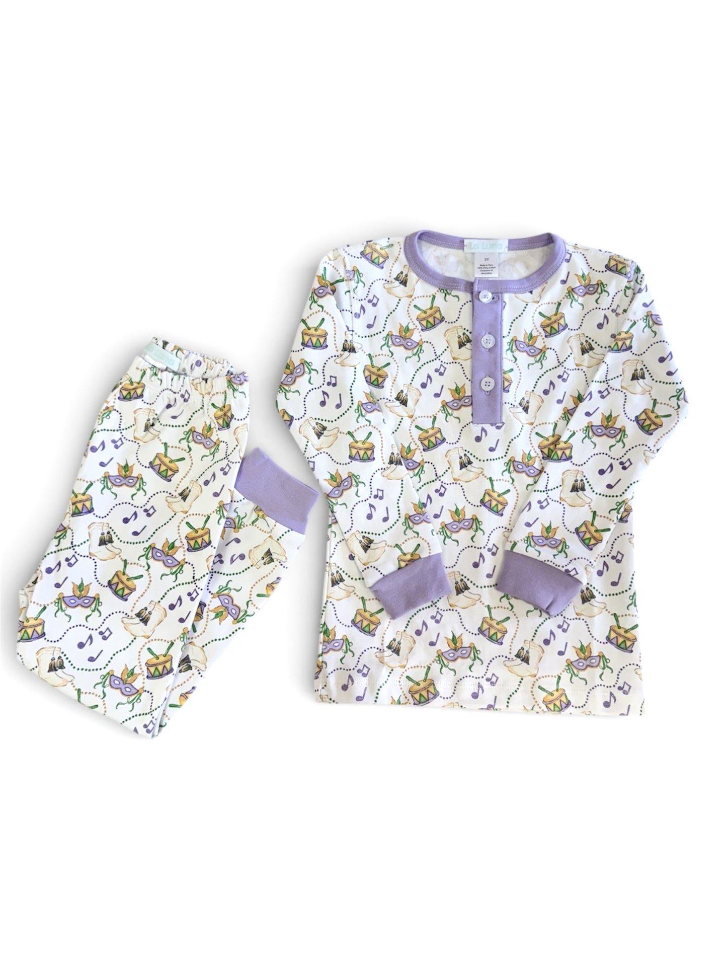 Pima Mardi Gras Drum Long Sleeve PJ Set