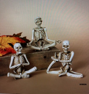 6"L Resin Yoga Skeleton Figurine