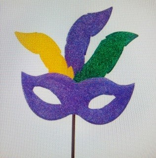 All-Glitter Mardi Gras Icons Yard Stake