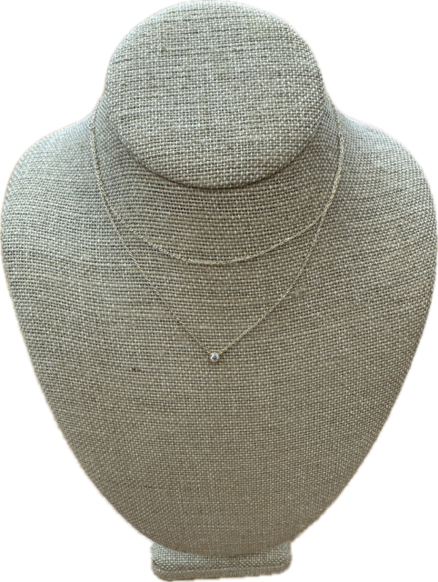 Single CZ Necklace with Double Strand