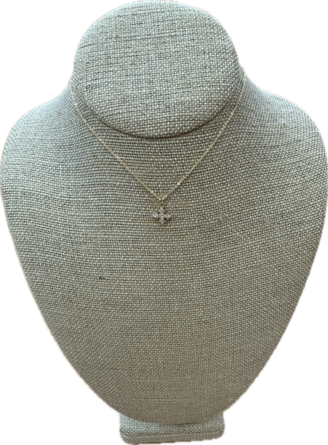 CZ Decorative  Cross Necklace