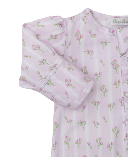 Kissy Kissy Ribbon Stripe Bouquets Footie w/ Zip