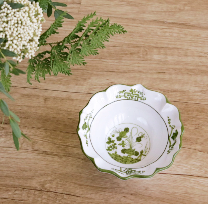 VIDA Faenza Mini Bowl (Green and White)