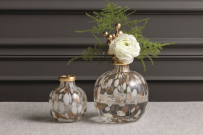 White & Gold Tortoise Vases