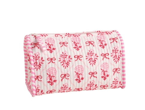 White Bow Bloom Quilted Case