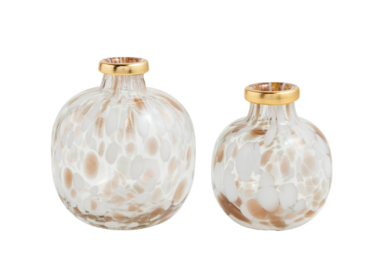 White & Gold Tortoise Vases