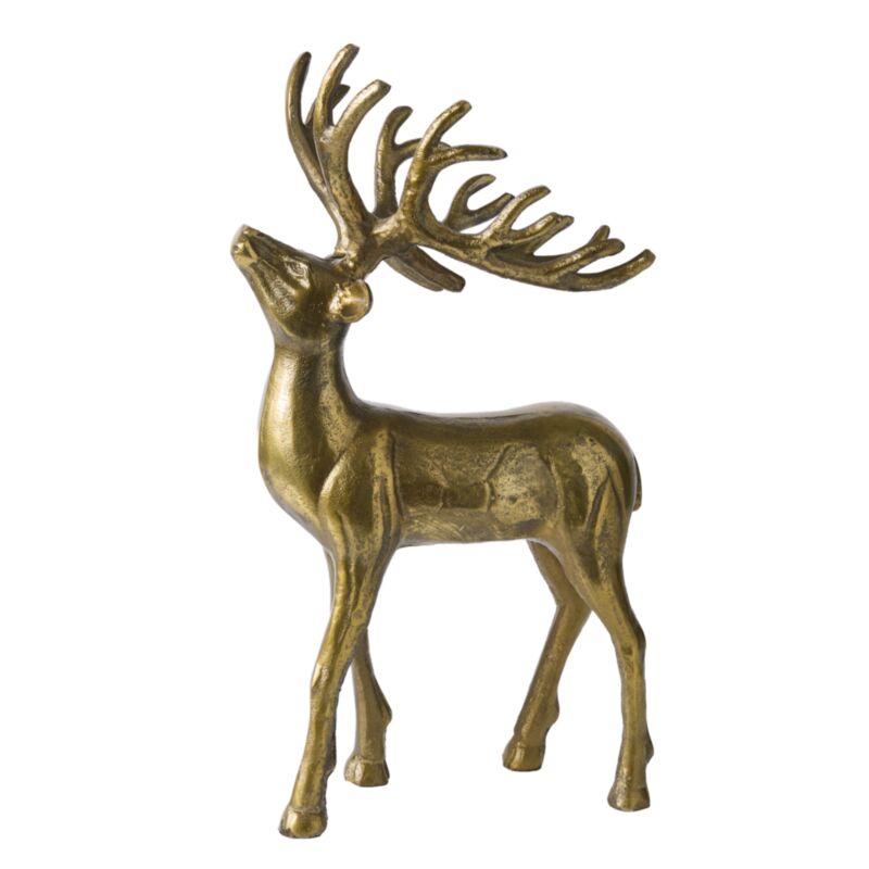 Antique Gold Winter Sleigh Deer