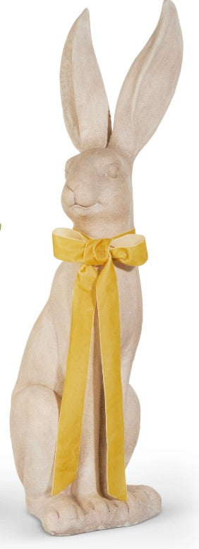 31.5" Concrete Look Rabbit With Bow