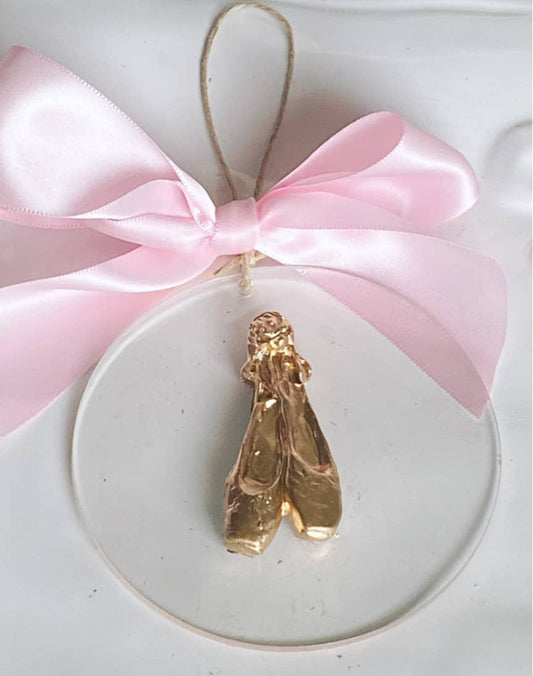 Gold Gilded Ballet Slipper Ornament