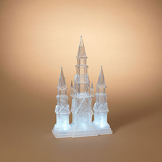 17.25" Lighted Spinning Water Globe Church