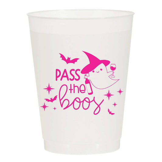 Pass The Boos Ghost Wine Frosted Cups