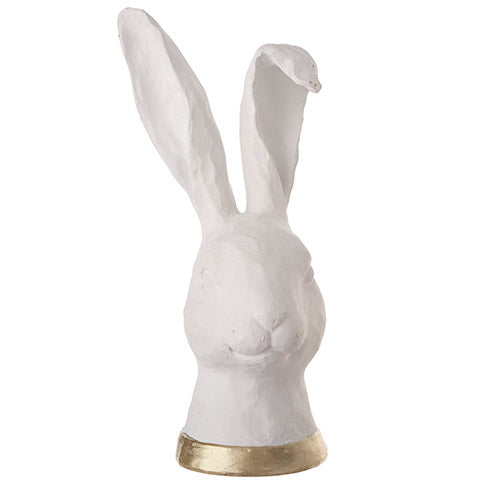 10.75" Gold Trim Rabbit Bust