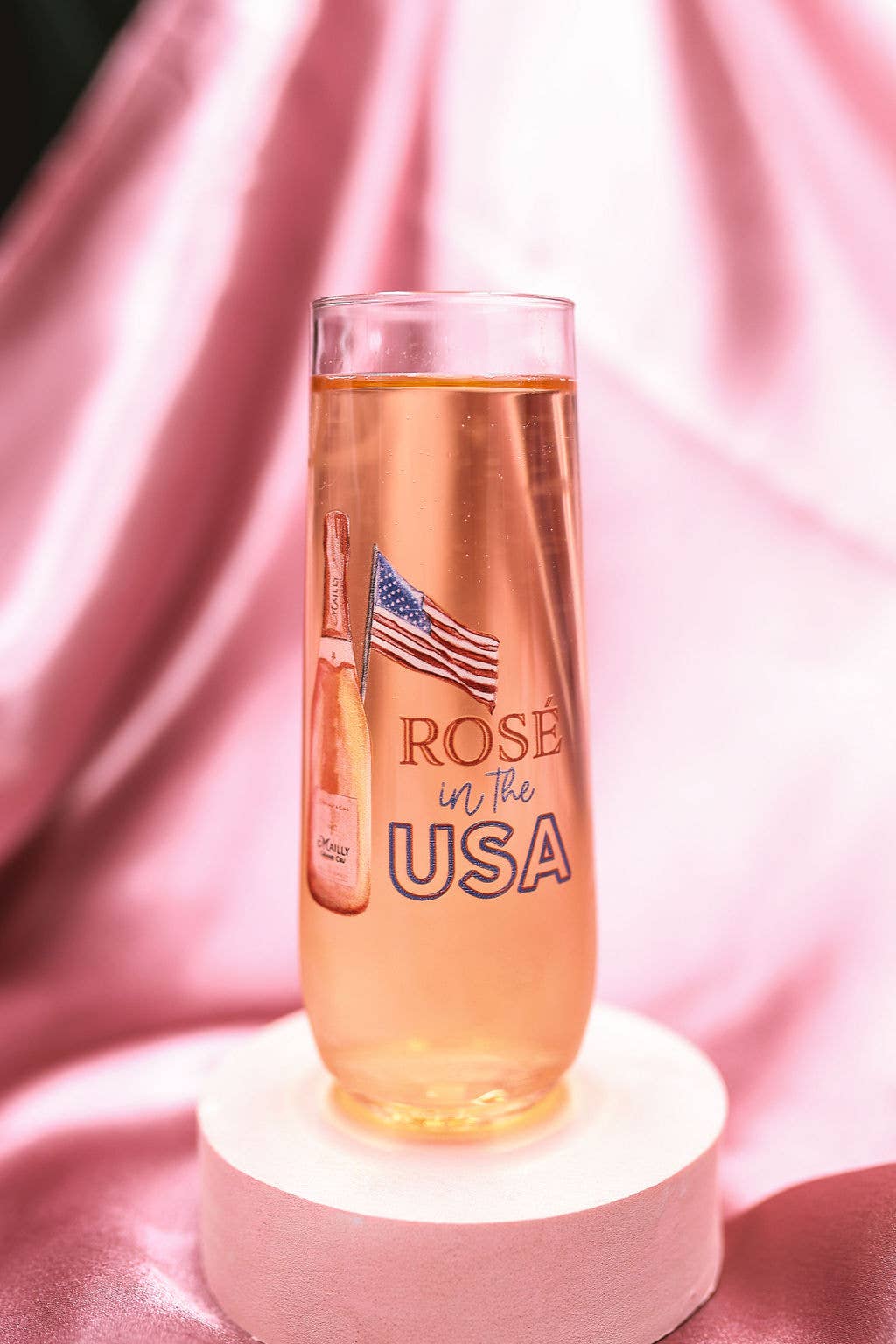 Rosé in the USA Champagne Flute Tossware (Set of 4)