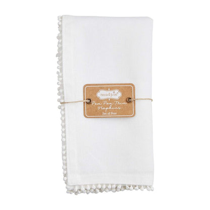 White Cotton Pom Napkins
