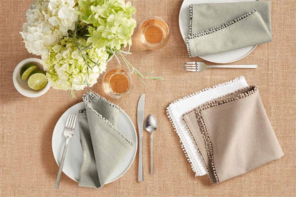 White Cotton Pom Napkins