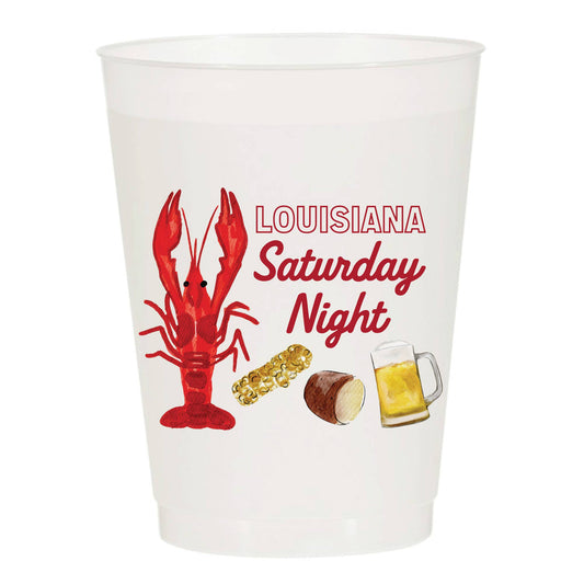 Louisiana Saturday Night Crawfish Frosted Cups (Pack of 6)
