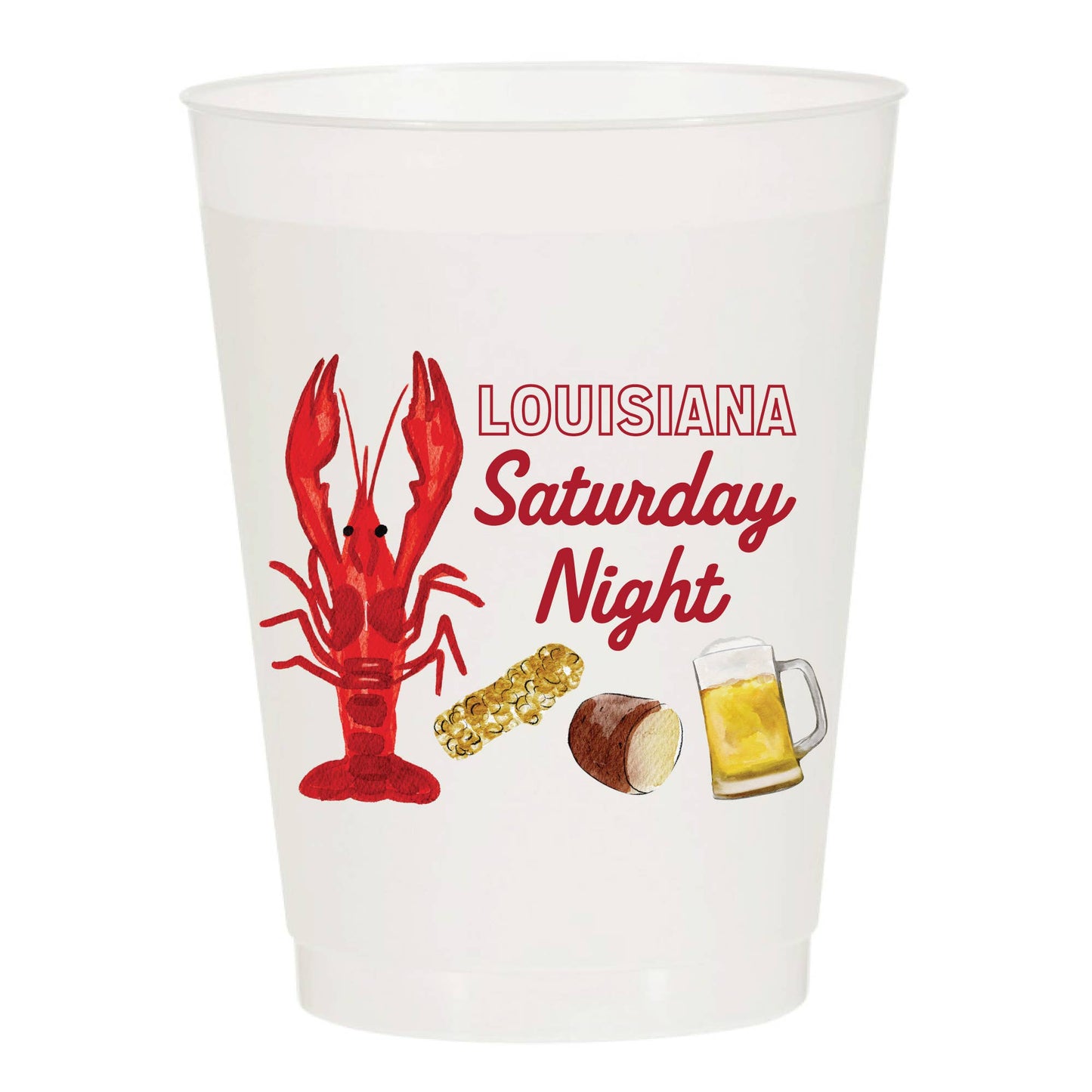 Louisiana Saturday Night Crawfish Frosted Cups (Pack of 6)