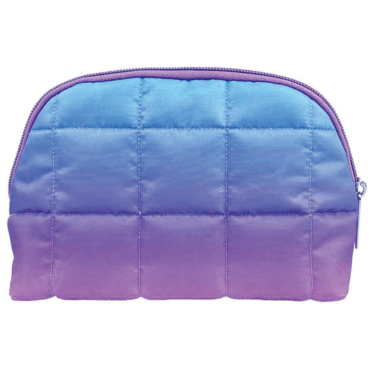 Purple Ombre Quilted Oval Cosmetic Bag
