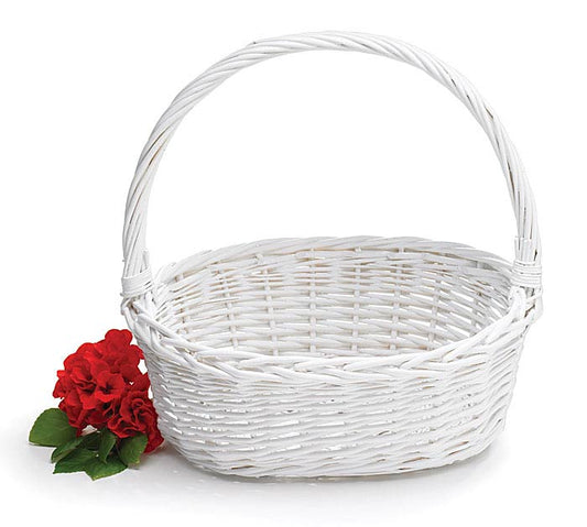 Willow White Oval Basket