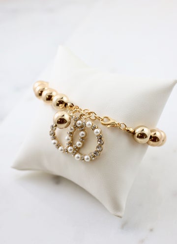 Cashel Bracelet with Pearl Charm