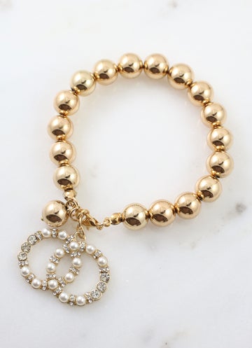 Cashel Bracelet with Pearl Charm