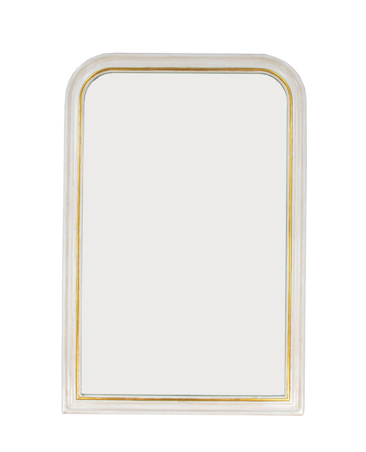 Hand Painted White and Gold Mirror