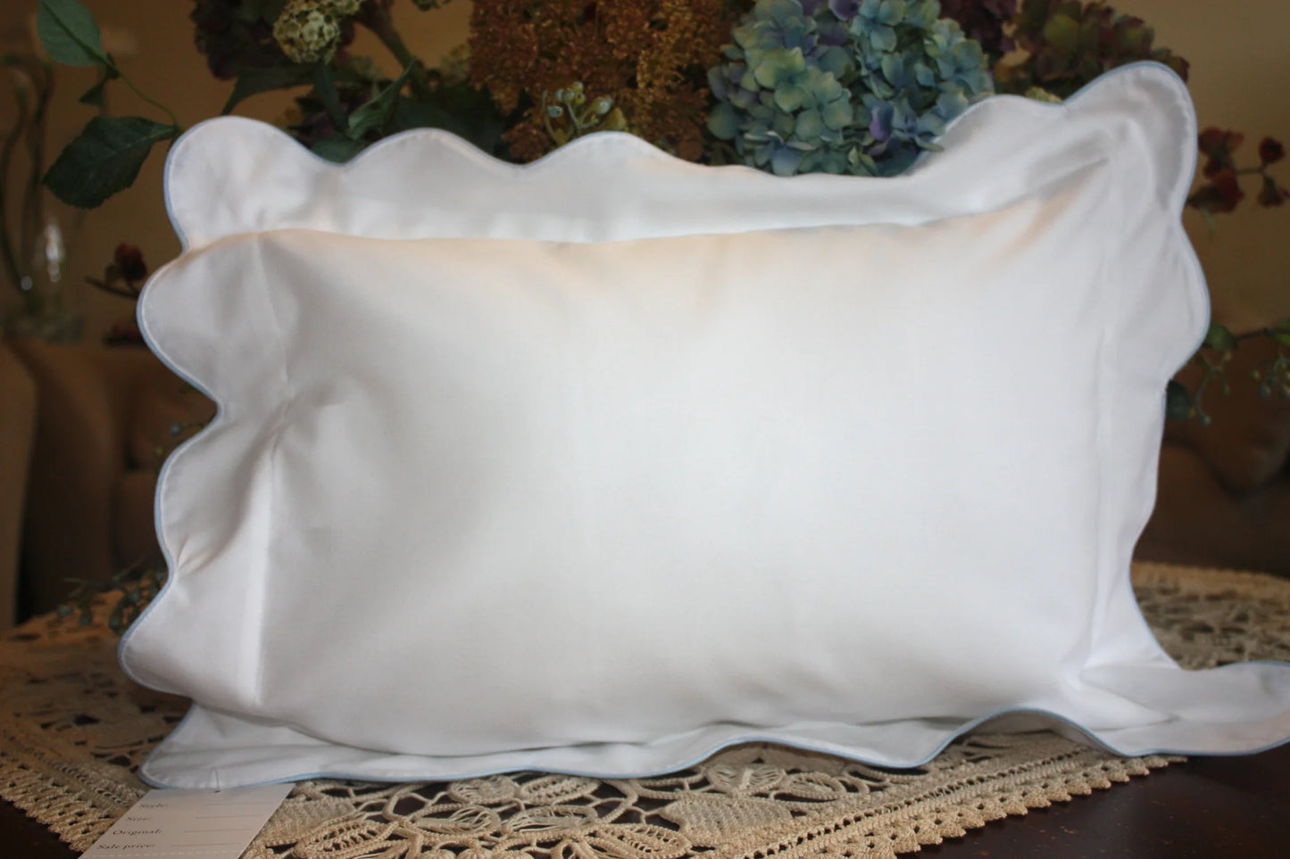 Waves Trim Pillow with Insert (12x16)