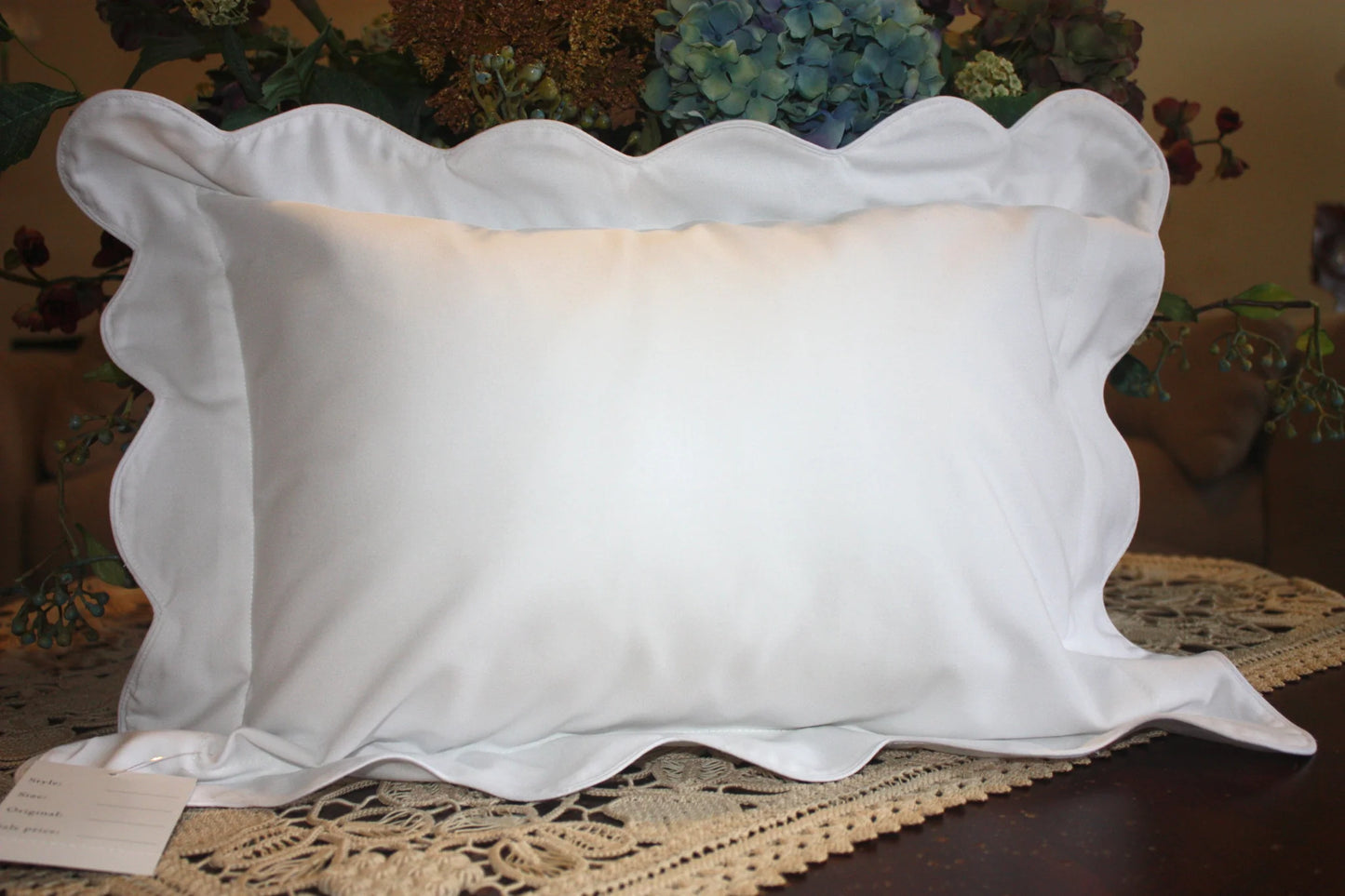 Waves Trim Pillow with Insert (12x16)