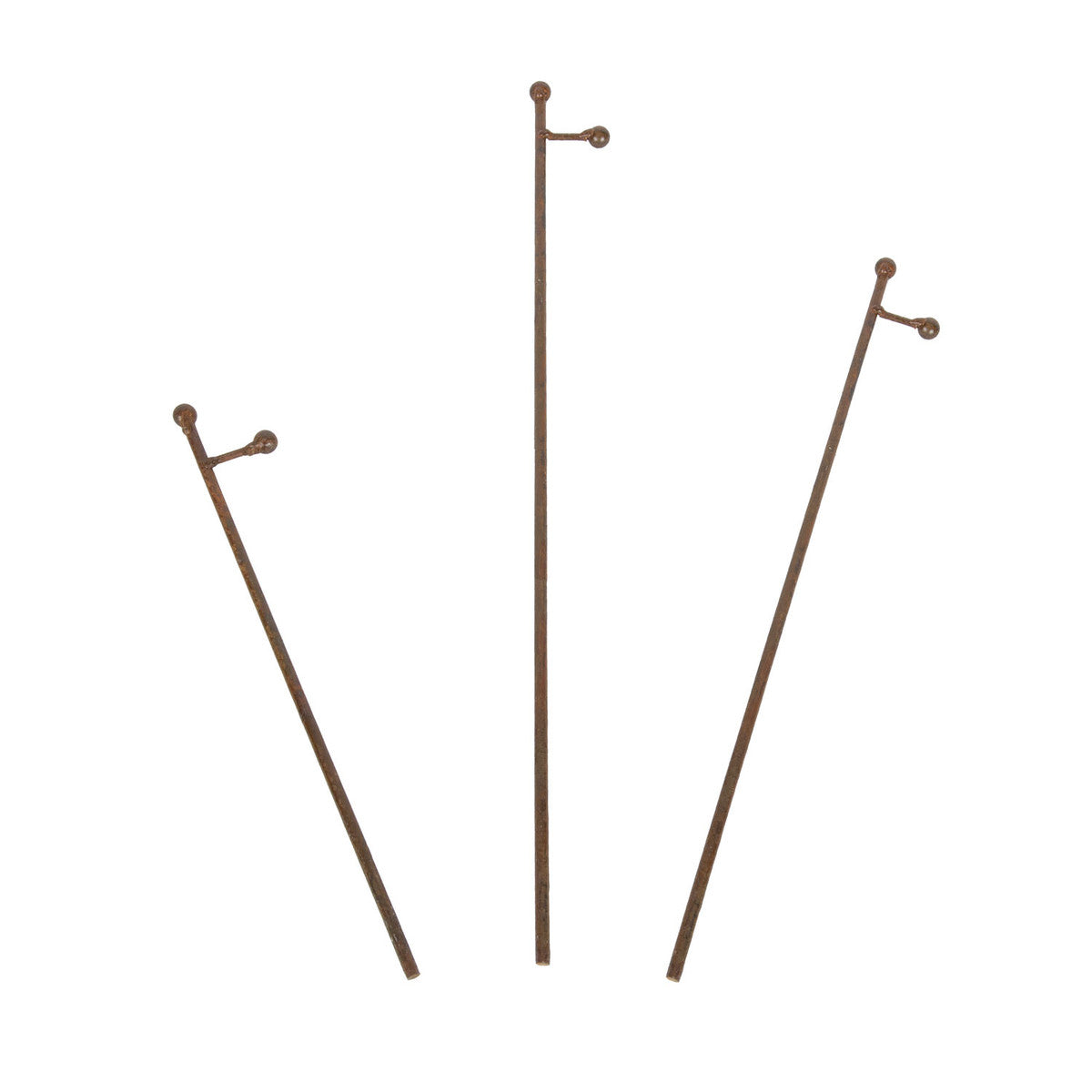 Small White Display Poles w/ Rust Stake